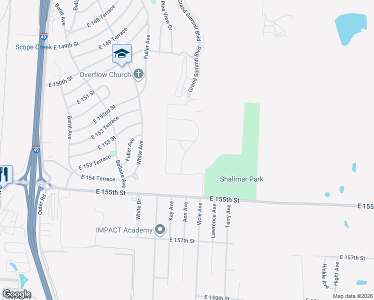 map of restaurants, bars, coffee shops, grocery stores, and more near Grand Summit Extension in Grandview