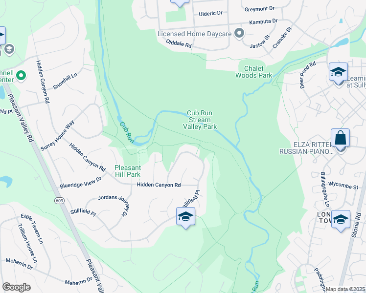 map of restaurants, bars, coffee shops, grocery stores, and more near 15067 Stillfield Place in Centreville