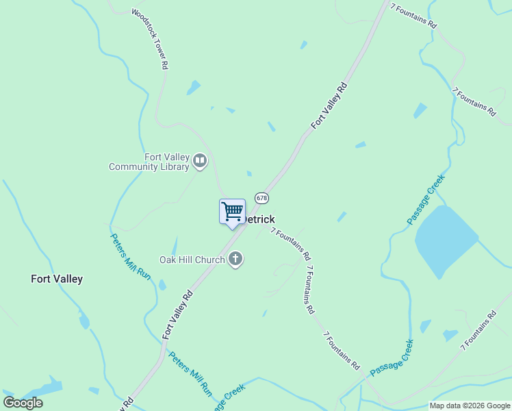 map of restaurants, bars, coffee shops, grocery stores, and more near 6427 Woodstock Tower Road in Fort Valley