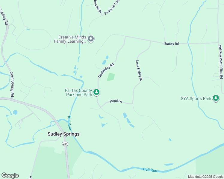 map of restaurants, bars, coffee shops, grocery stores, and more near 6822 Hood Lane in Centreville