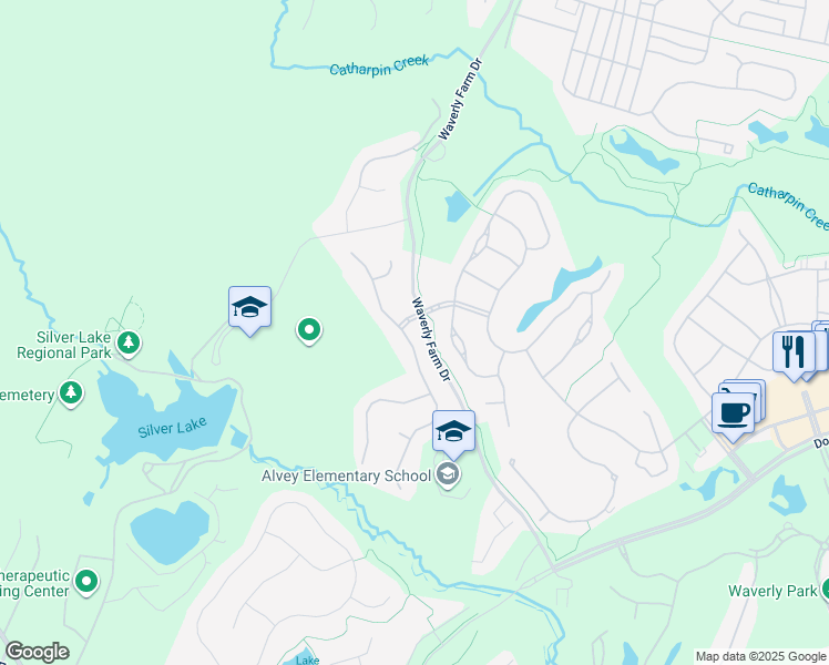 map of restaurants, bars, coffee shops, grocery stores, and more near 5265 Jacobs Creek Place in Haymarket