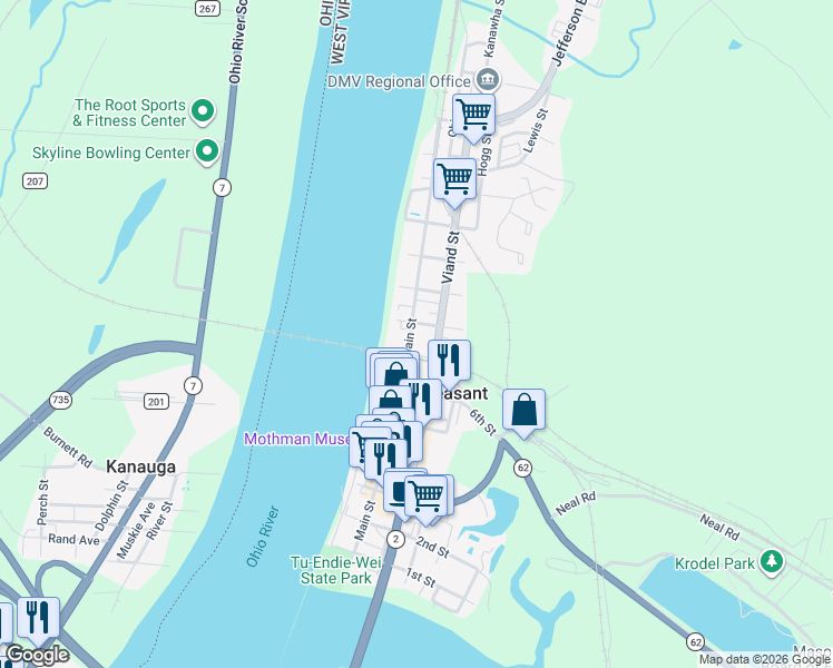 map of restaurants, bars, coffee shops, grocery stores, and more near 809 Viand St in Point Pleasant