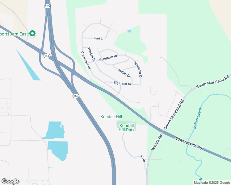 map of restaurants, bars, coffee shops, grocery stores, and more near 201 Crestview Drive in Wood River