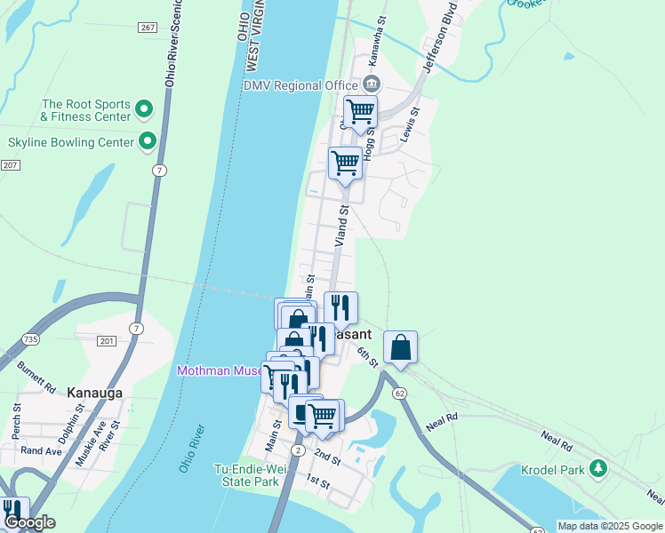 map of restaurants, bars, coffee shops, grocery stores, and more near 809 Viand Street in Point Pleasant
