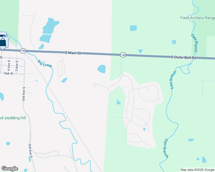 map of restaurants, bars, coffee shops, grocery stores, and more near 500 Sycamore Road in Greenwood