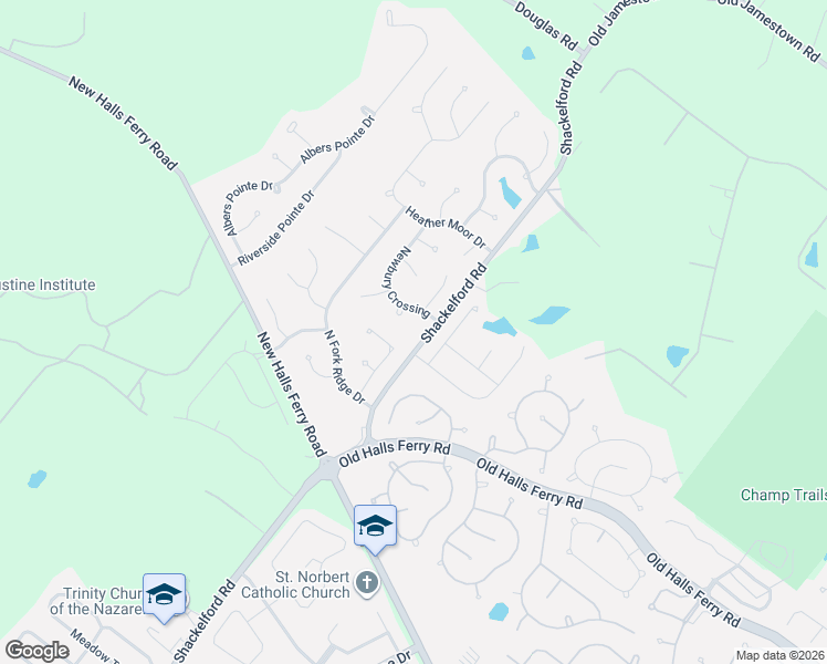 map of restaurants, bars, coffee shops, grocery stores, and more near 3836 Wolcott Court in Florissant