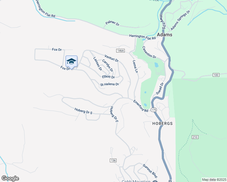 map of restaurants, bars, coffee shops, grocery stores, and more near 9670 Fox Drive in Cobb