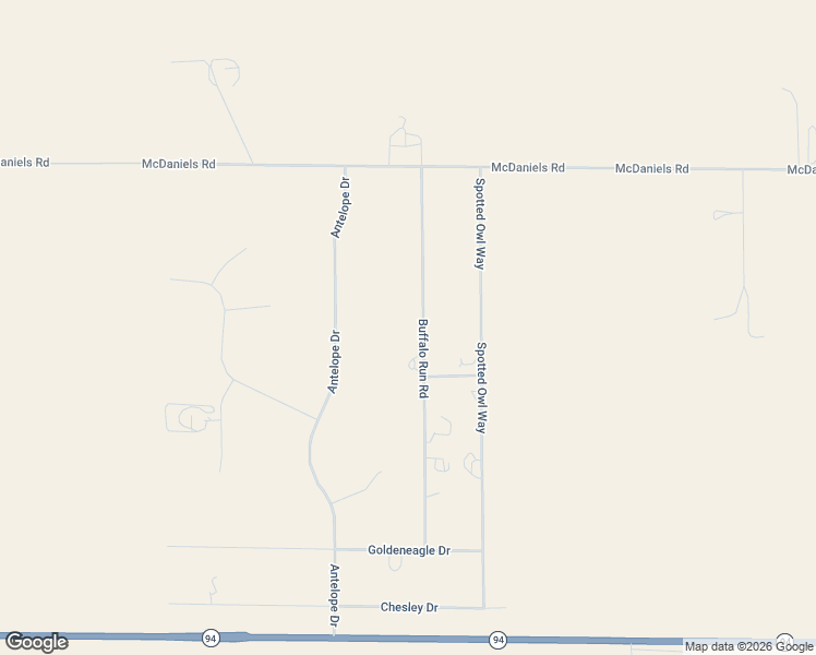 map of restaurants, bars, coffee shops, grocery stores, and more near 1134 Buffalo Run Road in Calhan