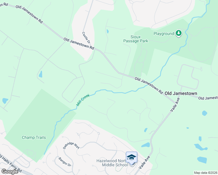 map of restaurants, bars, coffee shops, grocery stores, and more near 16712 Shamblin Drive in Florissant