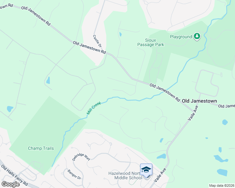 map of restaurants, bars, coffee shops, grocery stores, and more near 16712 Shamblin Drive in Florissant