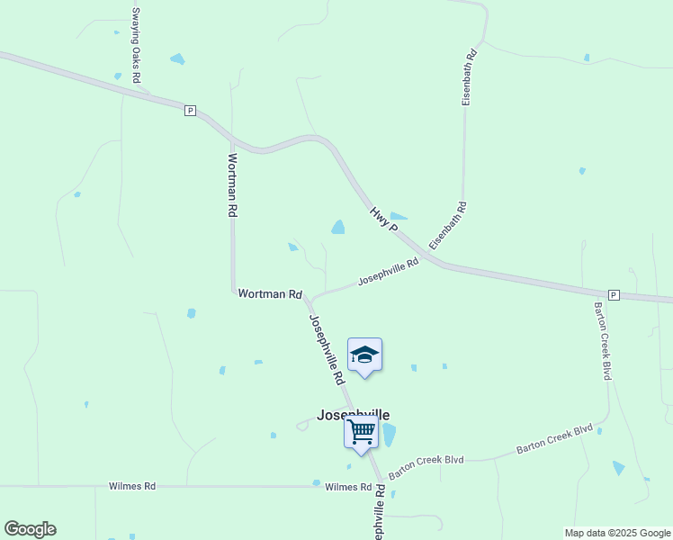 map of restaurants, bars, coffee shops, grocery stores, and more near 1611 Josephville Road in Wentzville
