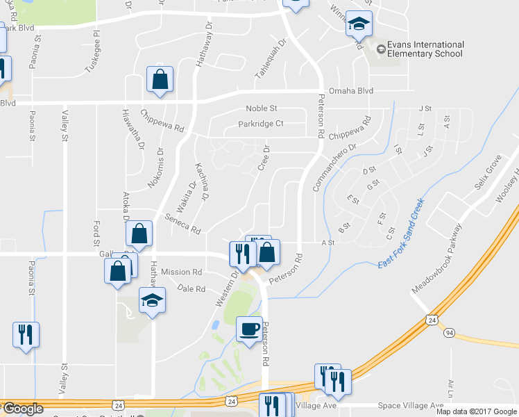 map of restaurants, bars, coffee shops, grocery stores, and more near 1174 Chiricahua Drive in Colorado Springs