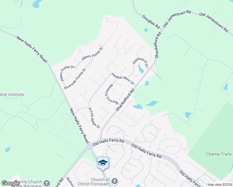 map of restaurants, bars, coffee shops, grocery stores, and more near 3912 Branwen Court in Florissant