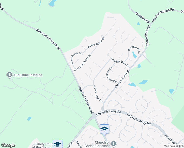 map of restaurants, bars, coffee shops, grocery stores, and more near 3828 Salida Court in Florissant
