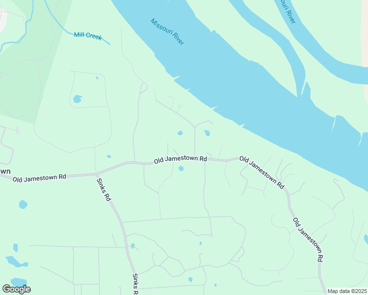 map of restaurants, bars, coffee shops, grocery stores, and more near 17250 Old Jamestown Rd in Florissant
