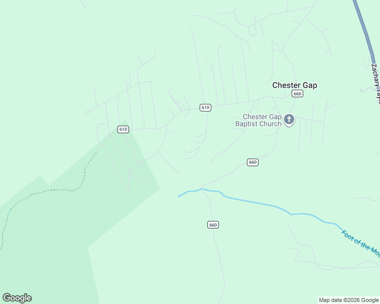 map of restaurants, bars, coffee shops, grocery stores, and more near 50 Rock Ridge Lane in Chester Gap