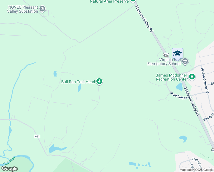 map of restaurants, bars, coffee shops, grocery stores, and more near 6503 Bull Run Woods Trail in Centreville