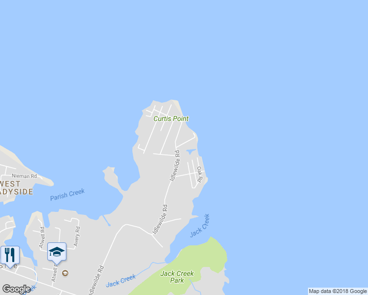 map of restaurants, bars, coffee shops, grocery stores, and more near 1705 Bayview Rd in Shady Side