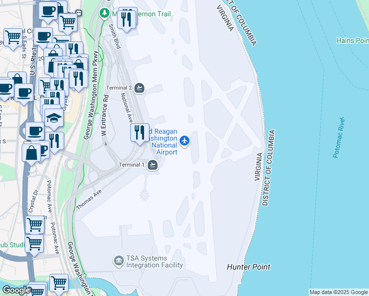 map of restaurants, bars, coffee shops, grocery stores, and more near in Arlington