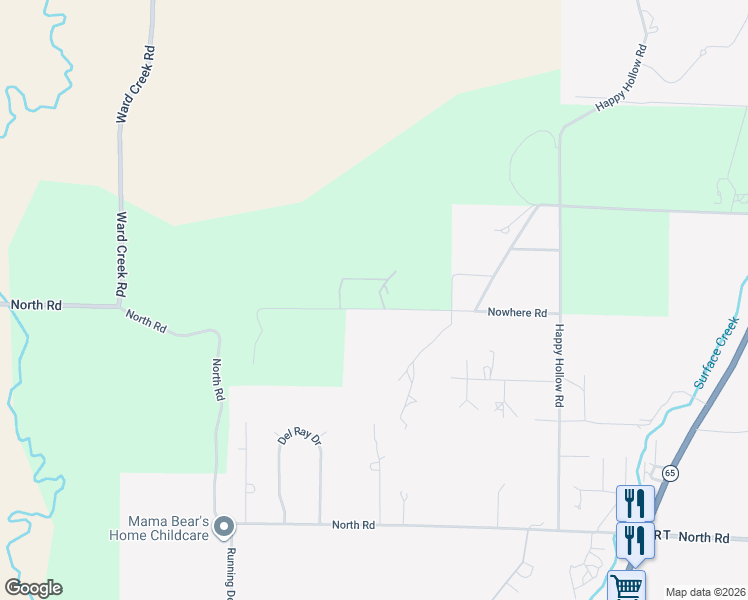 map of restaurants, bars, coffee shops, grocery stores, and more near 20750-20998 Nowhere Road in Delta County