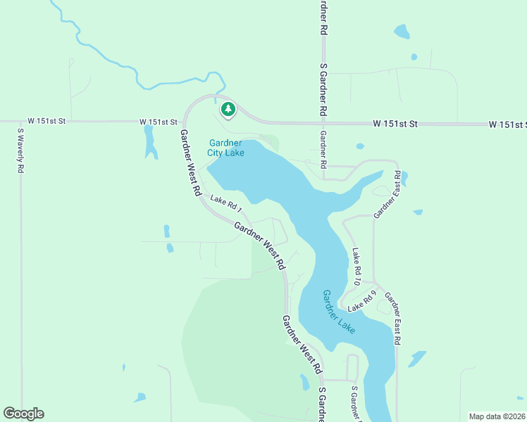 map of restaurants, bars, coffee shops, grocery stores, and more near 15347 Lake Road 2 in Gardner