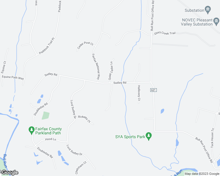 map of restaurants, bars, coffee shops, grocery stores, and more near 6600 Peaceful Meadow Lane in Centreville