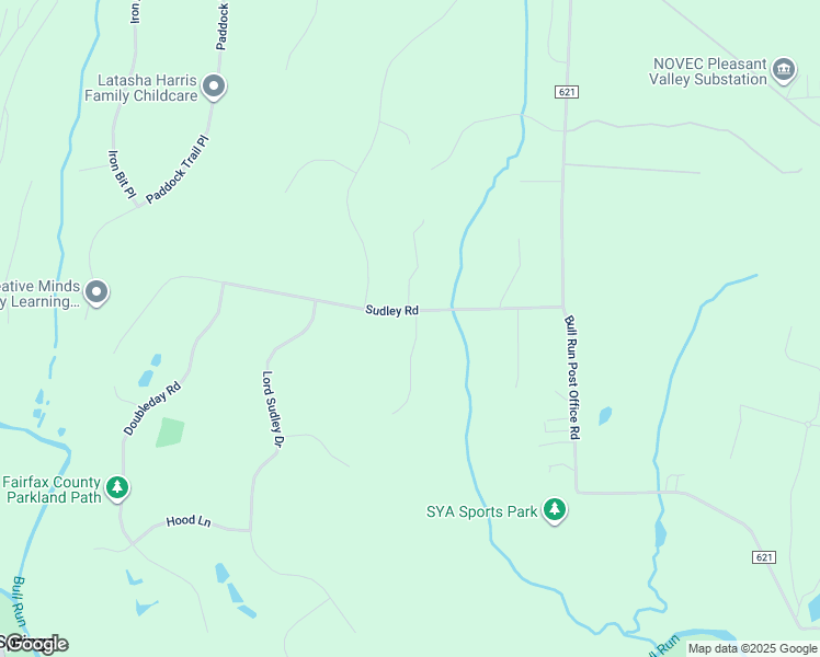 map of restaurants, bars, coffee shops, grocery stores, and more near 6600 Peaceful Meadow Lane in Centreville