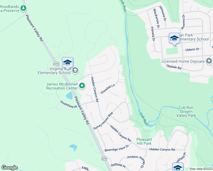map of restaurants, bars, coffee shops, grocery stores, and more near 15428 Snowhill Lane in Centreville