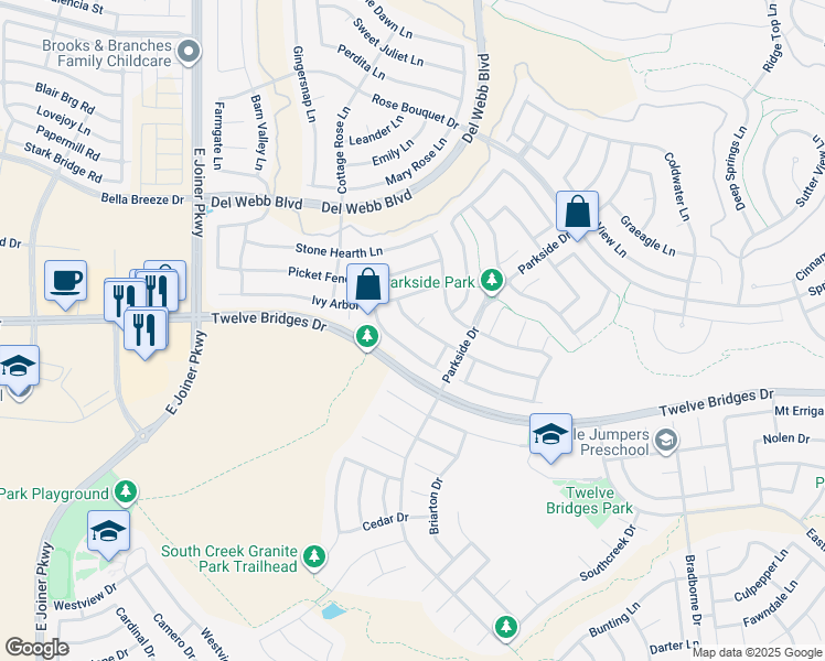 map of restaurants, bars, coffee shops, grocery stores, and more near 2182 Pebblestone Lane in Lincoln