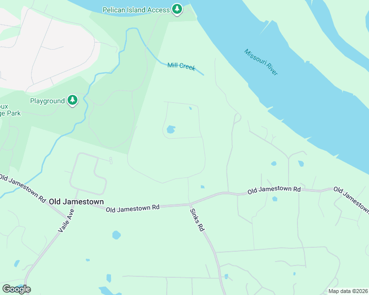 map of restaurants, bars, coffee shops, grocery stores, and more near 17 Jamestown Farm Drive in Florissant