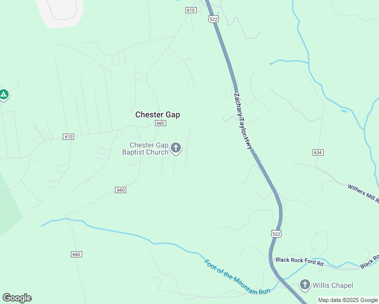 map of restaurants, bars, coffee shops, grocery stores, and more near 130 Foggy Lane in Chester Gap