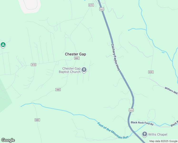 map of restaurants, bars, coffee shops, grocery stores, and more near 110 Foggy Lane in Chester Gap