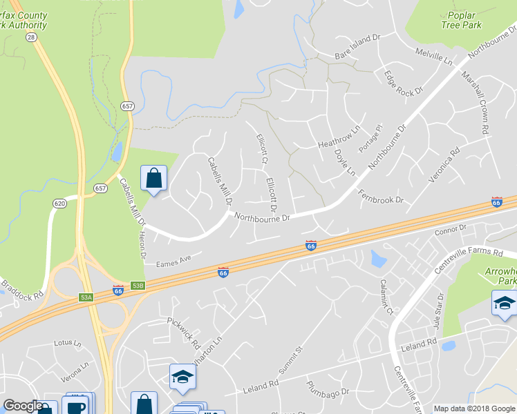 map of restaurants, bars, coffee shops, grocery stores, and more near 13713 Frankford Circle in Centreville