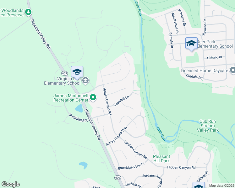map of restaurants, bars, coffee shops, grocery stores, and more near 15417 Cedarhurst Court in Centreville