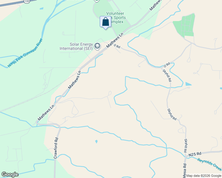 map of restaurants, bars, coffee shops, grocery stores, and more near 39865 Nelson Road in Paonia