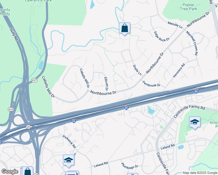 map of restaurants, bars, coffee shops, grocery stores, and more near 5293 Ellicott Drive in Centreville