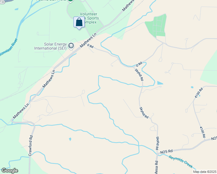map of restaurants, bars, coffee shops, grocery stores, and more near 40200 Sunridge Court in Paonia