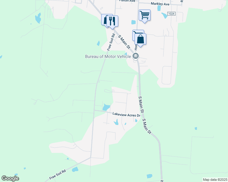 map of restaurants, bars, coffee shops, grocery stores, and more near 140 Del Acres Drive in Georgetown