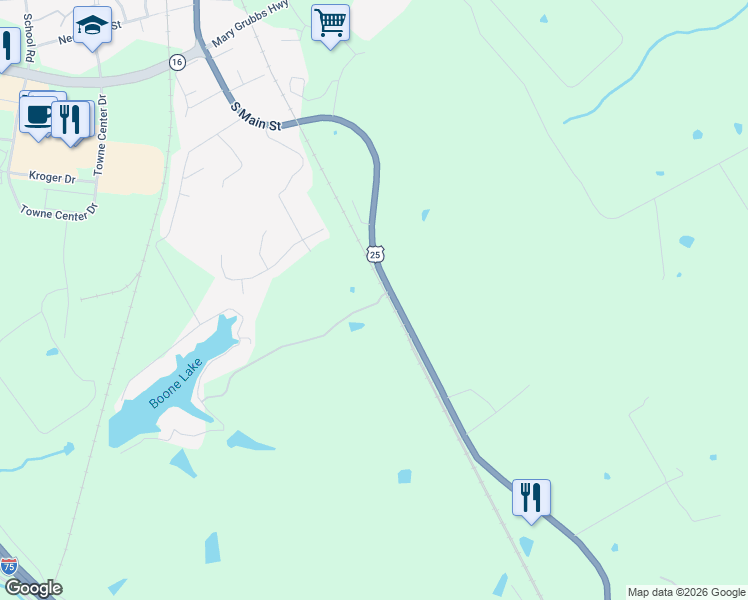 map of restaurants, bars, coffee shops, grocery stores, and more near 13152 Dixie Highway in Walton