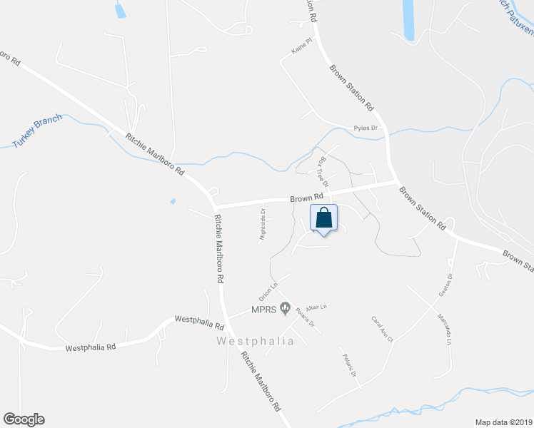 map of restaurants, bars, coffee shops, grocery stores, and more near 2902 Nightside Drive in Upper Marlboro