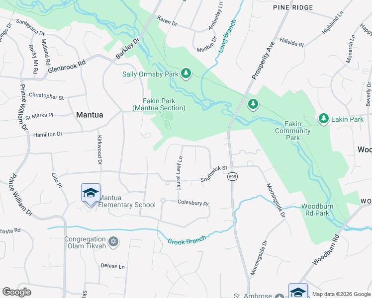 map of restaurants, bars, coffee shops, grocery stores, and more near 8821 Lynnhurst Drive in Fairfax