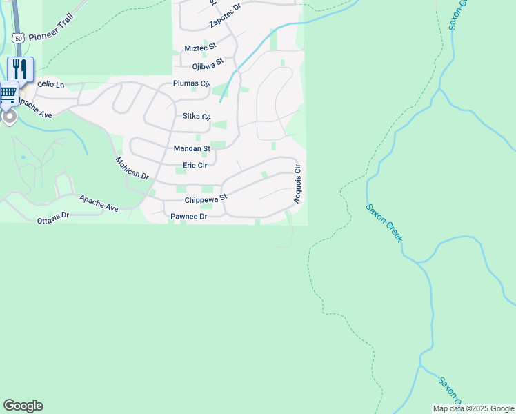map of restaurants, bars, coffee shops, grocery stores, and more near 1567 Aztec Way in South Lake Tahoe