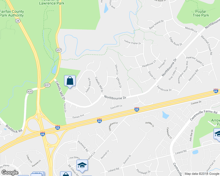 map of restaurants, bars, coffee shops, grocery stores, and more near 13716 Frankford Cir in Centreville