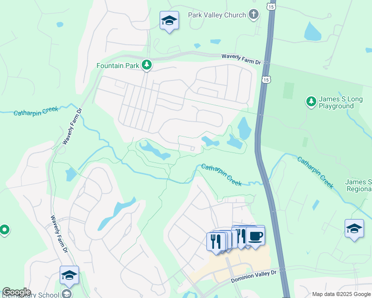 map of restaurants, bars, coffee shops, grocery stores, and more near 4908 Palmers Ridge Ct in Haymarket