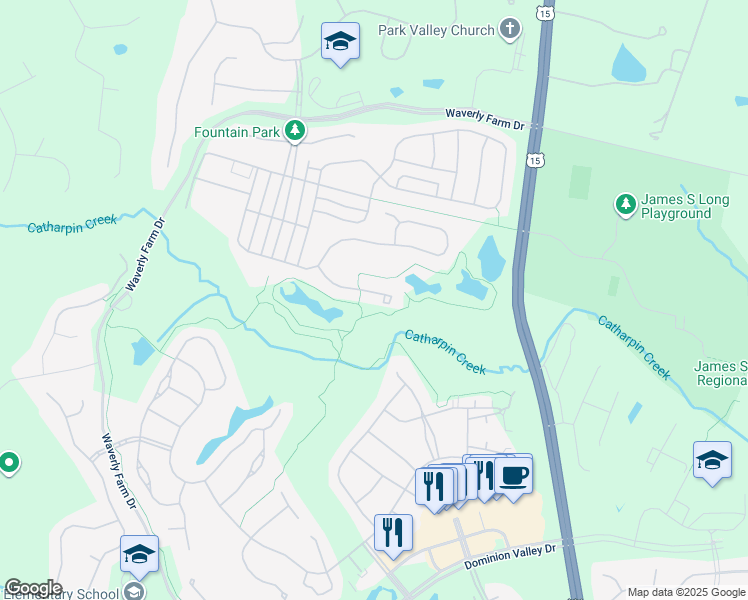 map of restaurants, bars, coffee shops, grocery stores, and more near 4908 Palmers Ridge Ct in Haymarket