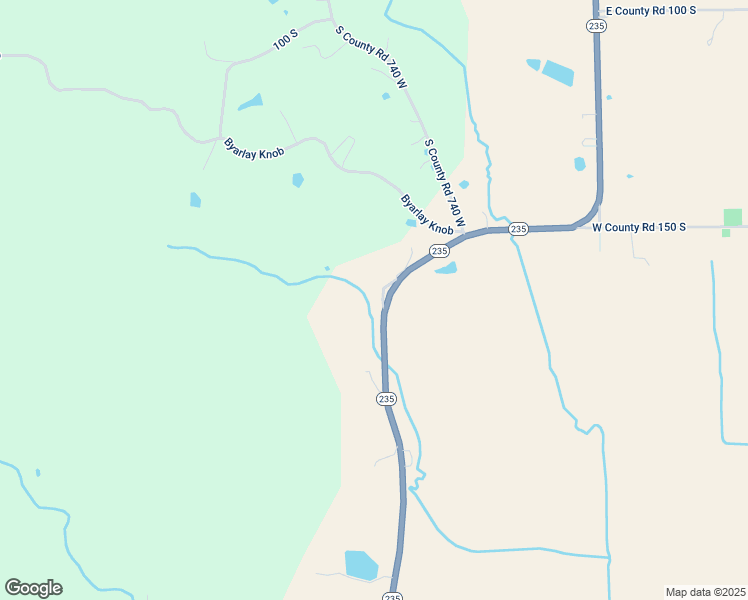 map of restaurants, bars, coffee shops, grocery stores, and more near 1820 Indiana 235 in Medora