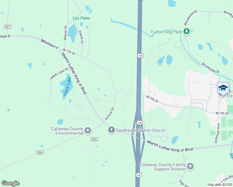 map of restaurants, bars, coffee shops, grocery stores, and more near 653 Airway Drive in Fulton
