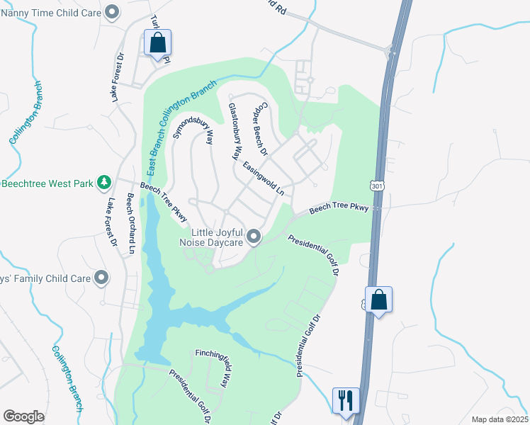map of restaurants, bars, coffee shops, grocery stores, and more near 2703 Galeshead Drive in Upper Marlboro