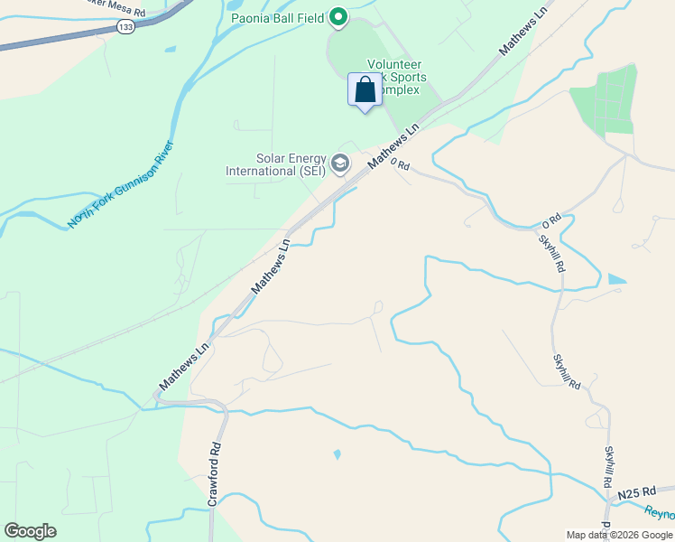 map of restaurants, bars, coffee shops, grocery stores, and more near 39865 Nelson Rd in Paonia