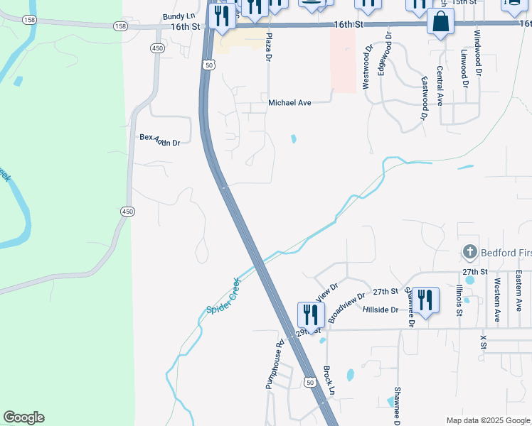 map of restaurants, bars, coffee shops, grocery stores, and more near 3324 Patrick Robbins Way in Bedford